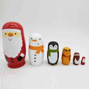 Wooden Russian Nesting Dolls 6Pcs Cute Santa Claus Traditional Wishing Matryoshka Sorting and Stacking Dolls Handmade Meaningful Kids Toys/Birthday Christmas Gifts Home Decoration