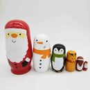 Wooden Russian Nesting Dolls 6Pcs Cute Santa Claus Traditional Wishing Matryoshka Sorting and Stacking Dolls Handmade Meaningful Kids Toys/Birthday Christmas Gifts Home Decoration