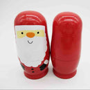 Wooden Russian Nesting Dolls 6Pcs Cute Santa Claus Traditional Wishing Matryoshka Sorting and Stacking Dolls Handmade Meaningful Kids Toys/Birthday Christmas Gifts Home Decoration