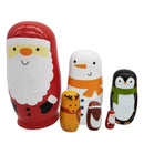 Wooden Russian Nesting Dolls 6Pcs Cute Santa Claus Traditional Wishing Matryoshka Sorting and Stacking Dolls Handmade Meaningful Kids Toys/Birthday Christmas Gifts Home Decoration