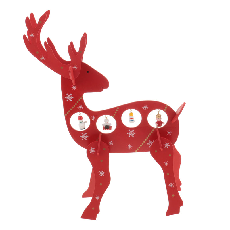 1 Set Wooden Christmas Reindeer Elk Buck Deer with Bells Table Ornaments Living Room Home Party Decoration Children Kids Xmas Gifts