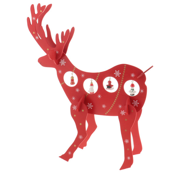 1 Set Wooden Christmas Reindeer Elk Deer Doe with Bells Table Ornaments Living Room Home Party Decoration Children Kids Xmas Gifts