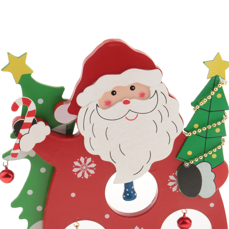 1 Set Wooden Christmas Santa Claus with Bells Table Ornaments Living Room Home Party Decoration Children Kids Xmas Gifts