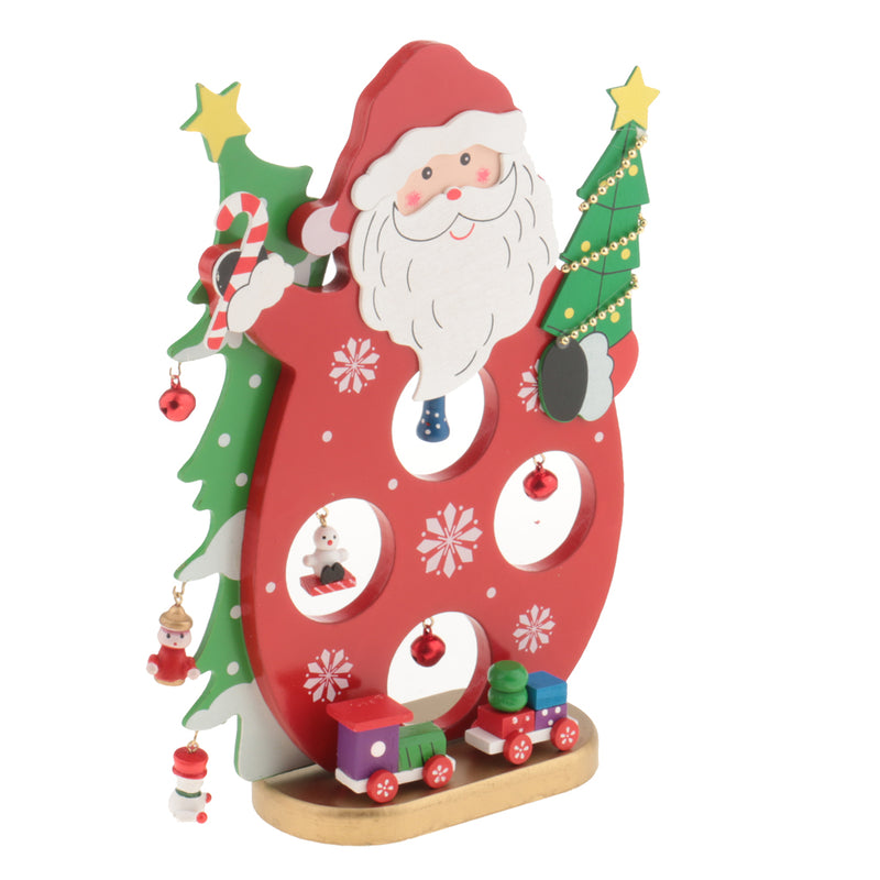 1 Set Wooden Christmas Santa Claus with Bells Table Ornaments Living Room Home Party Decoration Children Kids Xmas Gifts