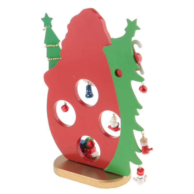 1 Set Wooden Christmas Santa Claus with Bells Table Ornaments Living Room Home Party Decoration Children Kids Xmas Gifts