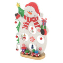 1 Set Wooden Christmas Snowman with Bells Table Ornaments Living Room Home Party Decoration Children Kids Xmas Gifts