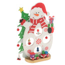 1 Set Wooden Christmas Snowman with Bells Table Ornaments Living Room Home Party Decoration Children Kids Xmas Gifts