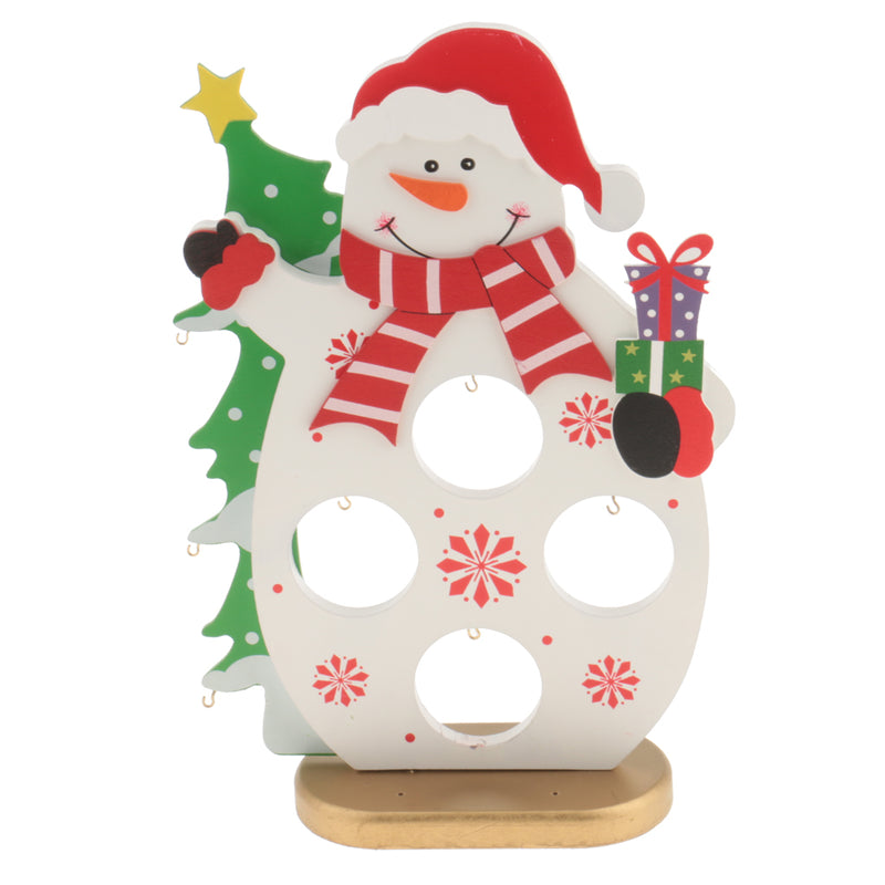 1 Set Wooden Christmas Snowman with Bells Table Ornaments Living Room Home Party Decoration Children Kids Xmas Gifts
