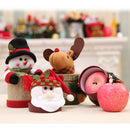 Christmas Plush Candy Box Xmas Santa Reindeer Gift Jar Case Home Table Decorations Ornaments Accs