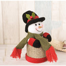 Christmas Kids Plush Stuffed Santa Snowman Candy Box Jar Xmas Container Gift Decorations centerpiece