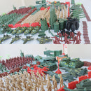 488 Pieces Army Men Playset 5cm Soldier Action Figures with Tanks Planes Flags & More Accessories