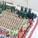 520 Pieces Army Men Playset 5cm Soldier Action Figures with Tanks Planes Flags & More Accessories
