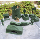 7 Piece Set of Army Accessory Set Blockhouse Camp Tent Sandbag Army Playset