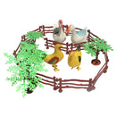 19 Pieces Plastic Farm Animals Toy Playset with Tree & Fences Collectibles Gift
