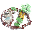 19 Pieces Plastic Farm Animals Toy Playset with Tree & Fences Collectibles Gift