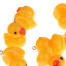 Pack of 12pcs12 Plastic Cute Yellow Duck Model Animal Figures Keychain Hanging Pendant DIY Making Kids Toy Gift