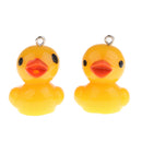 Pack of 12pcs12 Plastic Cute Yellow Duck Model Animal Figures Keychain Hanging Pendant DIY Making Kids Toy Gift