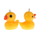 Pack of 12pcs12 Plastic Cute Yellow Duck Model Animal Figures Keychain Hanging Pendant DIY Making Kids Toy Gift