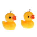 Pack of 12pcs12 Plastic Cute Yellow Duck Model Animal Figures Keychain Hanging Pendant DIY Making Kids Toy Gift