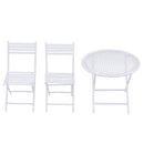 1:12 Scale Dollhouse Miniature Furniture White Round Table Chairs Model Set