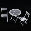 1:12 Scale Dollhouse Miniature Furniture White Round Table Chairs Model Set