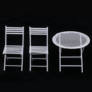 1:12 Scale Dollhouse Miniature Furniture White Round Table Chairs Model Set