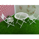 1:12 Scale Dollhouse Miniature Furniture White Round Table Chairs Model Set