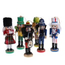 6Pcs Traditional Nutcrackers Puppets in Classical Suit 12cm Tall Handmade Wooden Nutcrackers Christmas Tree Decorations Children Kids Xmas Gifts