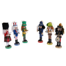6Pcs Traditional Nutcrackers Puppets in Classical Suit 12cm Tall Handmade Wooden Nutcrackers Christmas Tree Decorations Children Kids Xmas Gifts
