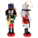 5Pcs 12cm Handpainted Wooden Nutcracker Figurines Hold Saxophone Nut Cracker Dolls Christmas Ornaments Home Table Standing Decoration Collectibles Gifts