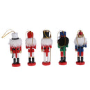 5Pcs 12cm Handpainted Wooden Nutcracker Figurines Hold Saxophone Nut Cracker Dolls Christmas Ornaments Home Table Standing Decoration Collectibles Gifts