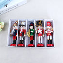 5Pcs 12cm Handpainted Wooden Nutcracker Figurines Hold Saxophone Nut Cracker Dolls Christmas Ornaments Home Table Standing Decoration Collectibles Gifts