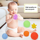 Pack of 6pcs 6-8cm Baby Kids Soft Massage Ball Sensory Development with Sound Fun Play Bath Educational Toy