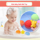 Pack of 6pcs 6-8cm Baby Kids Soft Massage Ball Sensory Development with Sound Fun Play Bath Educational Toy