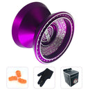 Magic Cool Aluminum Professional Yoyo Ball Bearing String Revolving Juggling Toy Purple