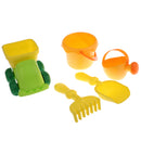 Set Of 5pcs Kids Toy Dump Truck Watering Can Bucket Rake Shovel Set Beach Sand Sandbox Toy Garden Tools Accessories