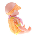 Real Life Baby Dolls Vinyl Silicone Newborn Doll with Clothes Tableware Baby Diaper Accessories Movie Props Orange