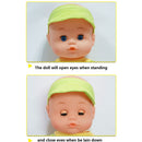 Real Life Baby Dolls Vinyl Silicone Newborn Doll with Clothes Tableware Baby Diaper Accessories Movie Props Orange