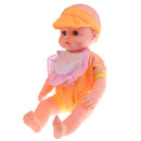 Real Life Baby Dolls Vinyl Silicone Newborn Doll with Clothes Tableware Baby Diaper Accessories Movie Props Orange