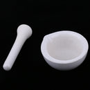 60mm Porcelain Mortar & Pestle Mixing Grinding Bowl Set Kitchen Lab Equipment