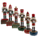 32CM Xmas Wooden Drummer Nutcracker Beat Drum with Music Wind Up Music Box Toy Christmas Party Ornament