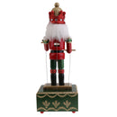 32CM Xmas Wooden Drummer Nutcracker Beat Drum with Music Wind Up Music Box Toy Christmas Party Ornament