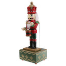 32CM Xmas Wooden Drummer Nutcracker Beat Drum with Music Wind Up Music Box Toy Christmas Party Ornament