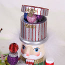 38CM Wooden Hand Painted Striped Soldier Nutcracker W/Sceptre Walnut Puppet Statue Xmas Gifts Home Decoration Green