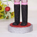 38CM Christmas Hand Painted Wood Soldier Nutcracker W/Sceptre Action Figure Xmas Decor Ornament Gift Red