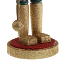 38CM Christmas Hand Painted Wood Soldier Nutcracker W/Sceptre Action Figure Xmas Decor Ornament Gift Red