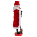 36CM Wooden Hand Painted Santa Clause with Gifts & Crutch Nutcracker Walnut Puppet Christmas Decor Ornament Toy Gift