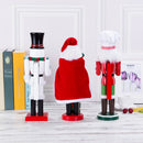 Exquisite Christmas Hand Painted Wood Nutcracker Cook w/Tray Walnut Puppet Xmas Holiday Decorative 36cm