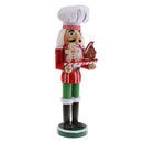 Exquisite Christmas Hand Painted Wood Nutcracker Cook w/Tray Walnut Puppet Xmas Holiday Decorative 36cm