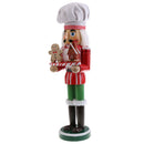Exquisite Christmas Hand Painted Wood Nutcracker Cook w/Tray Walnut Puppet Xmas Holiday Decorative 36cm